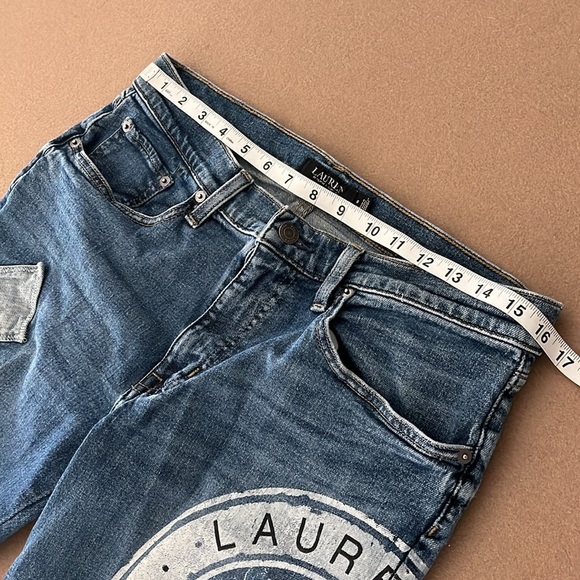 Lauren Ralph Lauren Black Label Relaxed Tapered Patchwork Logo Jean - 8 - Picture 9 of 13